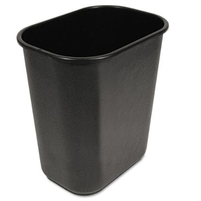 Picture of Boardwalk Soft-Sided Rectangular Prism Plastic Wastebasket, 28 Qt, 15inH x 11inW x 14 3/8inD, Black