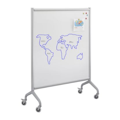 Picture of Safco Rumba Screen Dry-Erase Whiteboard, 54in x 42in, Aluminum Frame With Silver Finish