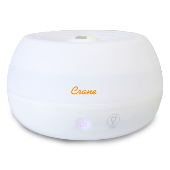 Picture of Crane Personal Ultrasonic Cool Mist Humidifier & Aroma Therapy Diffuser, 0.2 Gallons, 6 3/4in x 6 3/4in x 4 1/8in, White