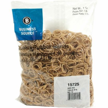 Picture of Business Source Quality Rubber Bands - Size: #10 - 1.3in Length x 0.1in Width - Sustainable - 3700 / Pack - Rubber - Crepe