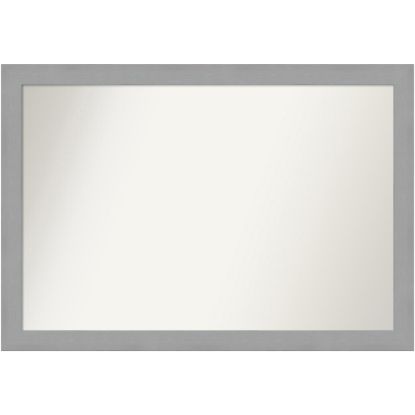 Picture of Amanti Art Non-Beveled Rectangle Framed Bathroom Wall Mirror, 27-1/2in x 39-1/2in, Brushed Nickel