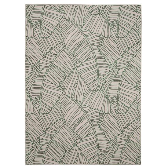 Picture of Linon Washable Outdoor Area Rug, Jarvie, 7ft x 9ft, Ivory/Green