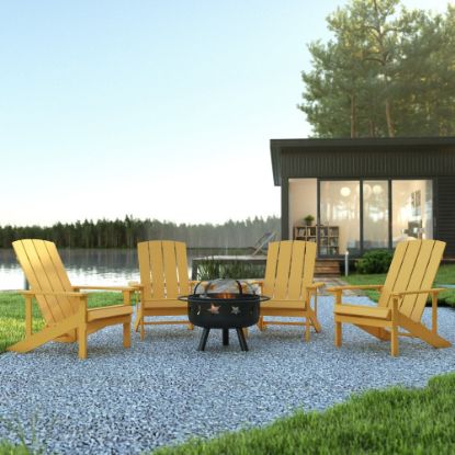 Picture of Flash Furniture 5-Piece Charlestown Adirondack Chair Set, Yellow