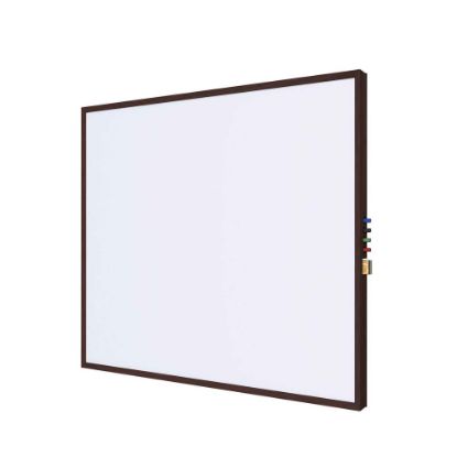 Picture of Ghent Impression Non-Magnetic Dry-Erase Whiteboard, Porcelain, 47-3/4in x 47-3/4in, White, Cherry Wood Frame