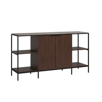 Picture of Sauder International Lux Entertainment Credenza For 65in TVs, 33inH x 60-7/16inW x 16-3/4inD, Umber Wood/Deco Stone