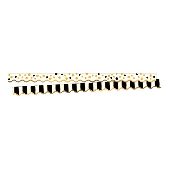 Picture of Barker Creek Scalloped-Edge Border Strips, 2 1/4in x 36in, Gold Bars, Pre-K To College, Pack Of 26