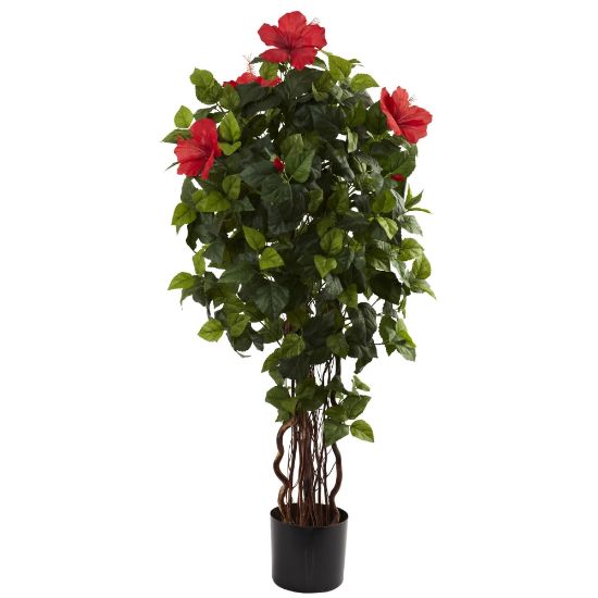 Picture of Nearly Natural 4ftH Polyester Hibiscus Tree With Pot, Green