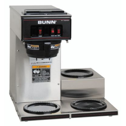 Picture of BUNN 12-Cup Low-Profile Pourover Coffee Brewer With 3 Warmers, Stainless Steel