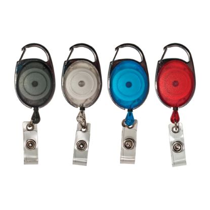 Picture of Advantus Retractable Carabiner-Style Badge Reel with Badge Strap, Assorted Colors, 20/PK