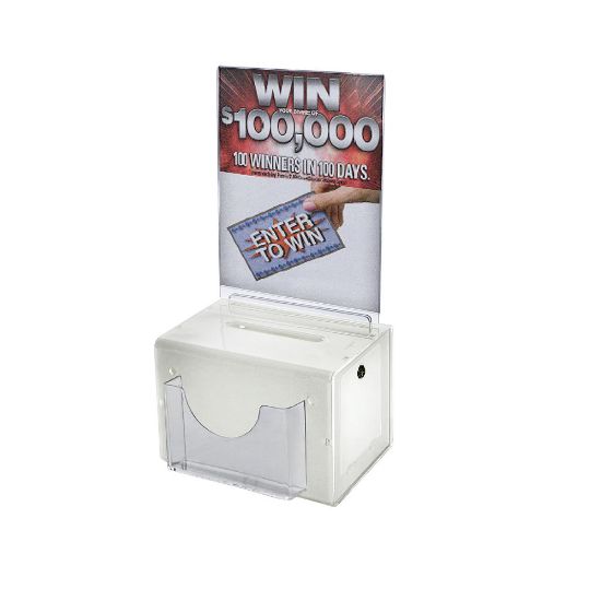 Picture of Azar Displays Plastic Suggestion Box, With Lock, Large, 6 1/4inH x 9inW x 6 1/4inD, White