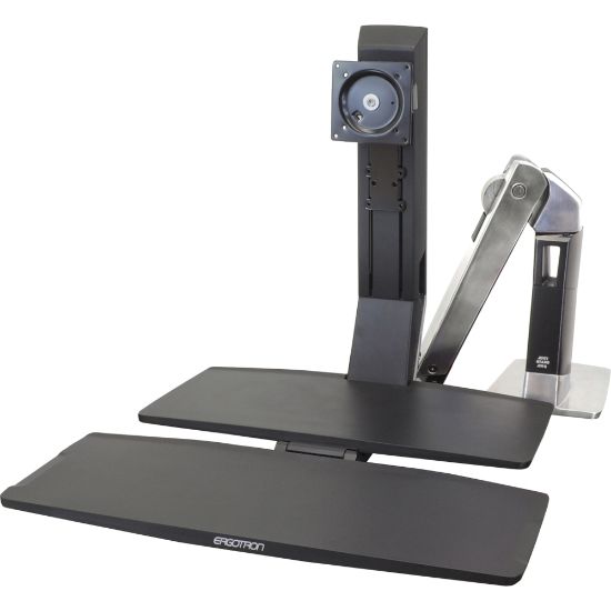 Picture of Ergotron WorkFit Mounting Arm For Flat-Panel Displays, Black/Polished Aluminum