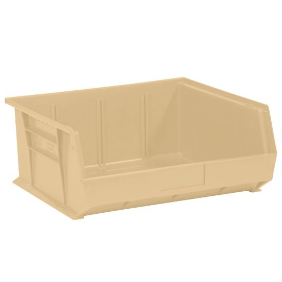 Picture of Partners Brand Plastic Stack & Hang Bin Boxes, Medium Size, 14 3/4in x 16 1/2in x 7in, Ivory, Pack Of 6