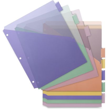 Picture of Business Source Double Pocket Index Dividers, 8-1/2in x 11in, Multicolor, Set of 8