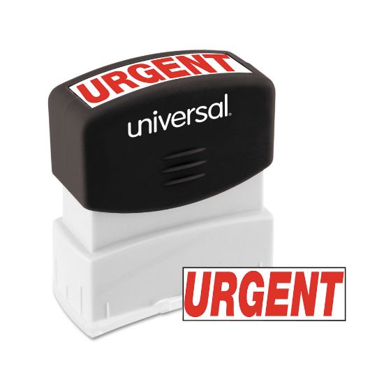 Picture of Universal Pre-Inked Message Stamp, Urgent, 1 11/16in x 9/16in Impression, Red