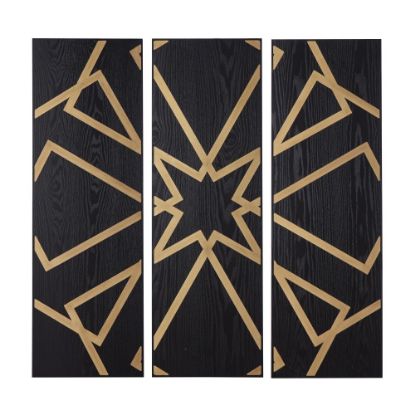 Picture of SEI Mavlani Decorative Wall Panels, 39-3/4inH x 6inW x 16inD, Black/Gold, Set Of 3 Panels