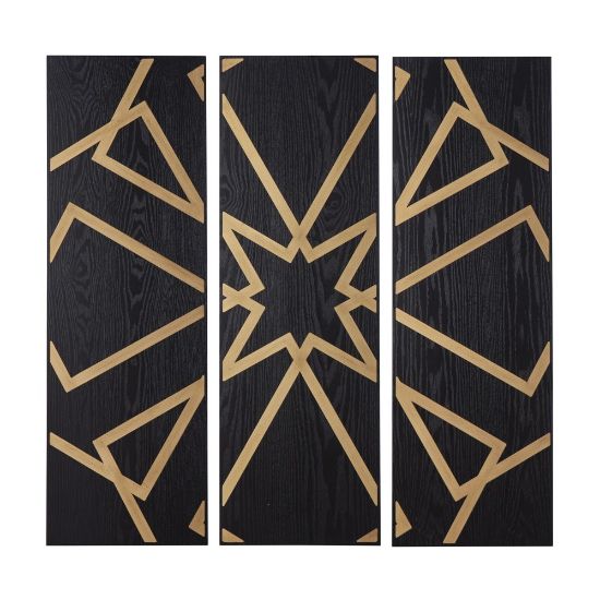 Picture of SEI Mavlani Decorative Wall Panels, 39-3/4inH x 6inW x 16inD, Black/Gold, Set Of 3 Panels