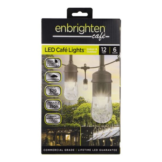 Picture of Enbrighten Classic LED Cafe Lights, 12ft, Indoor/Outdoor, Multicolor Lights