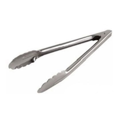 Picture of Admiral Craft Stainless-Steel Hinged Spring Tongs, 9 1/2in, Silver