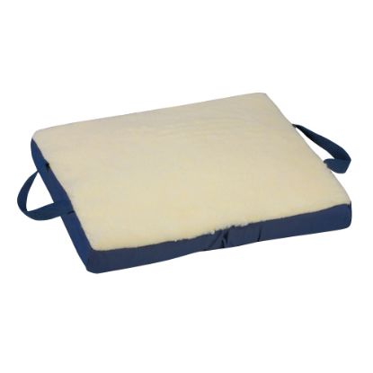 Picture of DMI Reversible Foam Comfort Seat Cushion, With Fleece Cover, 2inH x 18inW x 16inD, Cream