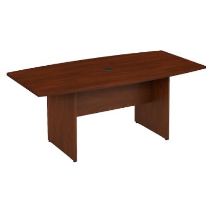 Picture of Bush Business Furniture 72inW x 36inD Boat Shaped Conference Table with Wood Base, Hansen Cherry, Standard Delivery