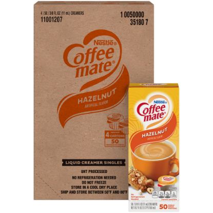 Picture of Nestle Coffee-mate Liquid Creamer, Hazelnut Flavor, 50 Oz Single Serve x 200