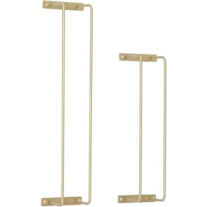 Picture of Powell Kellin Metal Towel Racks, 30inH x 6-3/4inW x 4-3/4inD, Gold, Set Of 2 Racks