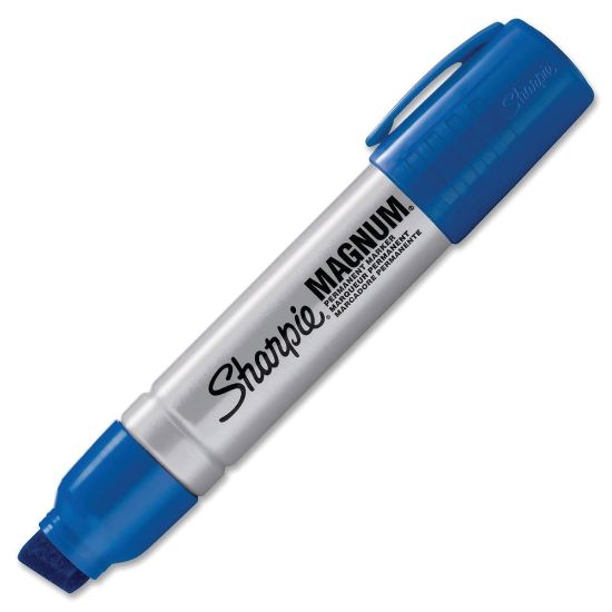 Picture of Sharpie Magnum Permanent Marker, Chisel Tip, Blue Ink