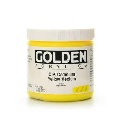 Picture of Golden Heavy Body Acrylic Paint, 16 Oz, Cadmium Yellow Medium (CP)