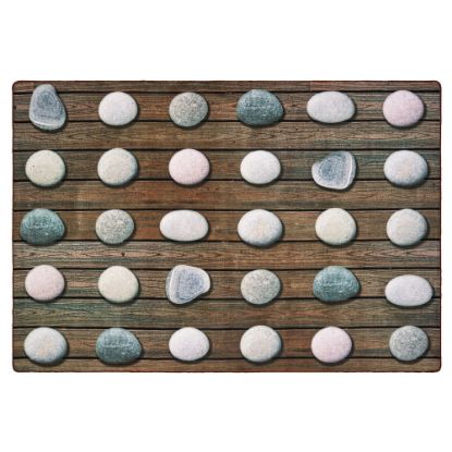 Picture of Carpets for Kids Pixel Perfect Collection Stones Seating Rug, 6ft x 9ft, Gray