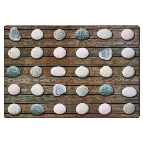 Picture of Carpets for Kids Pixel Perfect Collection Stones Seating Rug, 6ft x 9ft, Gray