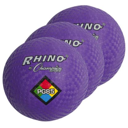 Picture of Champion Sports Playground Balls, 8-1/2in, Purple, Pack Of 3 Balls