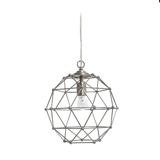 Picture of Elegant Designs 1-Light Hexagon Pendant Light, 60 Watt, Brushed Nickel