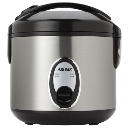 Picture of Aroma ARC-914SB 4-Cup Cool-Touch Rice Cooker, 8-11/16inH x 8-5/16inW x 8-11/16inD, Silver