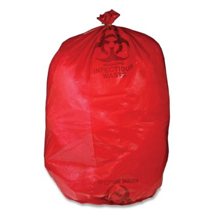 Picture of Unimed Red Biohazard Waste Bags, 30-33 Gallons, Box Of 50