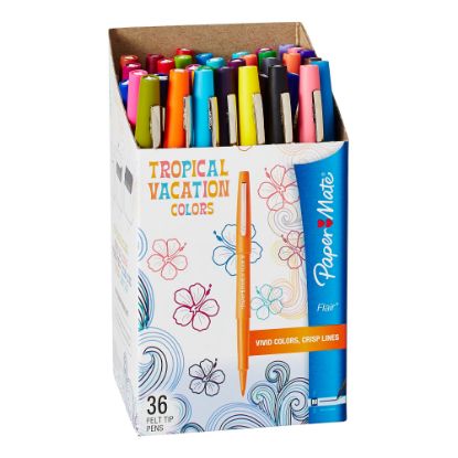 Picture of Paper Mate Porous-Point Pens, Medium Point, 0.7 mm, Assorted Barrels, Assorted Ink Colors, Pack Of 36