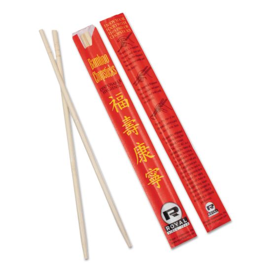 Picture of Royal Paper Bamboo Chopsticks, 9in, Natural, Pack Of 1,000 Chopsticks