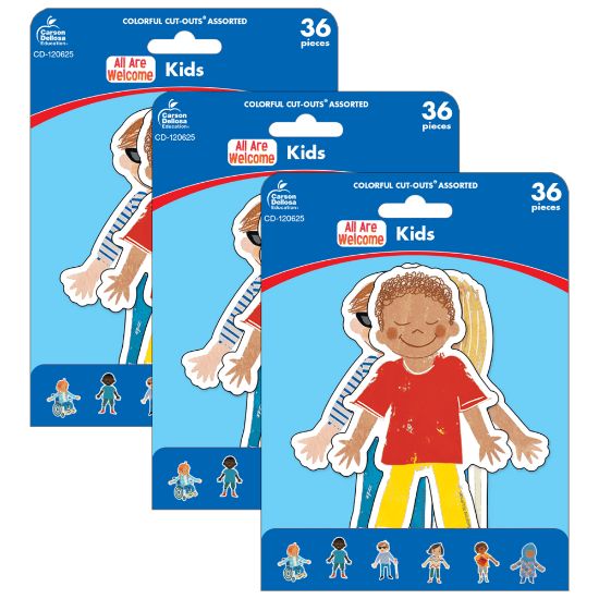 Picture of Carson Dellosa Education Cut-Outs, All Are Welcome Kids, 36 Cut-Outs Per Pack, Set Of 3 Packs