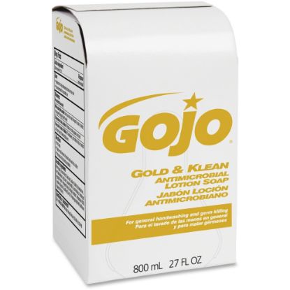 Picture of GOJO Gold & Klean Antimicrobial Lotion Hand Soap, Fresh Scent , 27.1 Oz Bottle