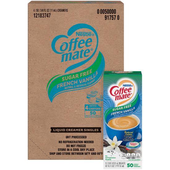 Picture of Nestle Coffee-mate Liquid Creamer, French Vanilla Flavor, 50 Oz Single Serve x 200