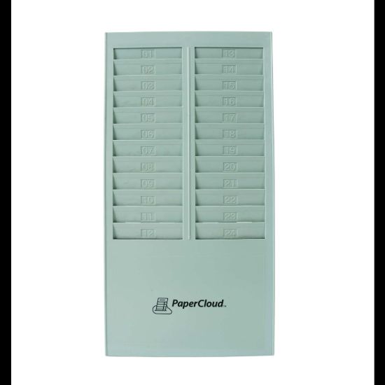 Picture of PaperCloud Time Card Rack, 24 Pockets, 16.4inH x 8.2inW x 1.4inD, Gray, PCTCR24