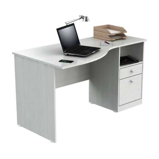 Picture of Inval Laura 55inW Curved Top Computer Desk, Laricina White