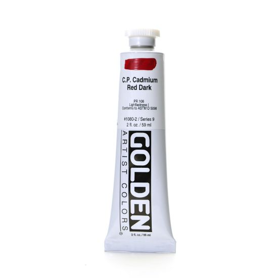 Picture of Golden Heavy Body Acrylic Paint, 2 Oz, Cadmium Red Dark (CP)