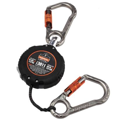 Picture of Ergodyne Squids 3011 Retractable Tool Lanyard With Carabiner Mount, 48in, Black