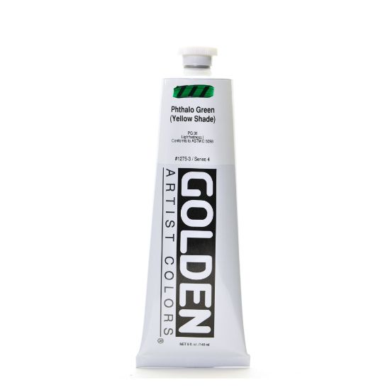 Picture of Golden Heavy Body Acrylic Paint, 5 Oz, Phthalo Green/Yellow Shade