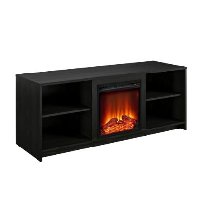 Picture of Ameriwood Home Cabrillo Fireplace TV Stand For TVs Up To 65in, 23-7/16inH x 59-3/4inW x 19-3/4inD, Black