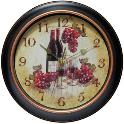 Picture of Infinity Instruments Valencia 12in Round Wall Clock, Black/Rose Gold