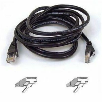 Picture of Belkin 7ft Copper Cat5e Cable - 24 AWG Wires - Black - RJ-45 Male Network - RJ-45 Male Network - 7ft - Black