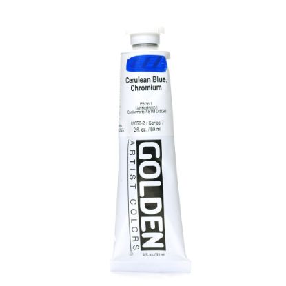 Picture of Golden Heavy Body Acrylic Paint, 2 Oz, Cerulean Blue Chromium