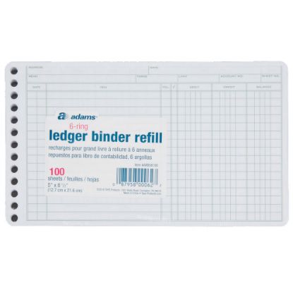 Picture of Adams Ledger Sheets, 5in x 8in, Green/White