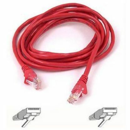 Picture of Belkin Cat5e Patch Cable - RJ-45 Male Network - RJ-45 Male Network - 7ft - Red